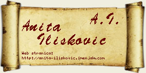 Anita Ilišković vizit kartica